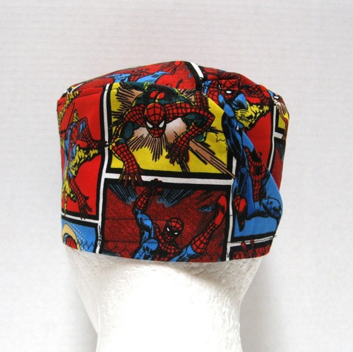Spiderman Scrub Cap, Surgical Cap, Scrub Hat, Skull Cap, Chemo Cap, One Size - Picture 4 of 4
