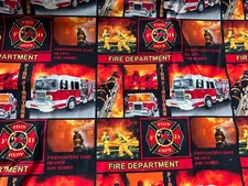 Fire Department Cotton Fabric by Fabrique Innovations ~  44” Wide x 5 Yards