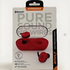 HyperGear Active Wear Red True Wireless Earbuds Pure Sound Headphones