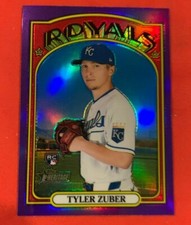 2021 Topps Heritage High Number #659 Tyler Zuber Purple Chrome Refractor Rookie 