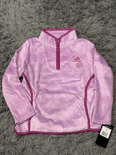 Adidas Jacket Girls SZ 5 Light Purple Long Sleeve Full Zip
