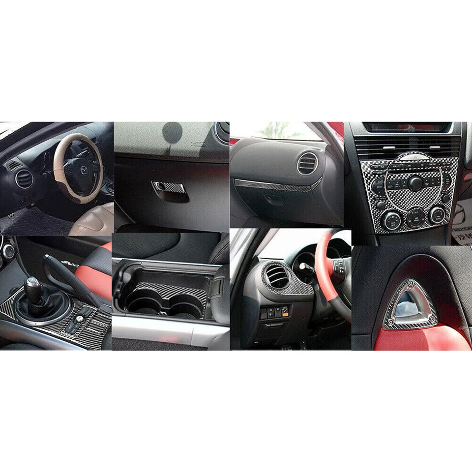Juego completo de cubierta interior de vinilo fibra de carbono para Mazda RX-8 2004-2008 19X Foto 3 de 4