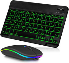 Slim Ergonomic Keyboard with Ambient RGB Lighting, Multi-Device Compatibility