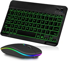 Slim Ergonomic Keyboard with Ambient RGB Lighting, Multi-Device Compatibility