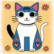 Cat Painting Sticker Decal