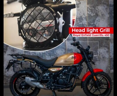 ''HEADLIGHT GRILL TYPE 2, BLACK'' FIT FOR ROYAL ENFIELD GUERRILLA 450