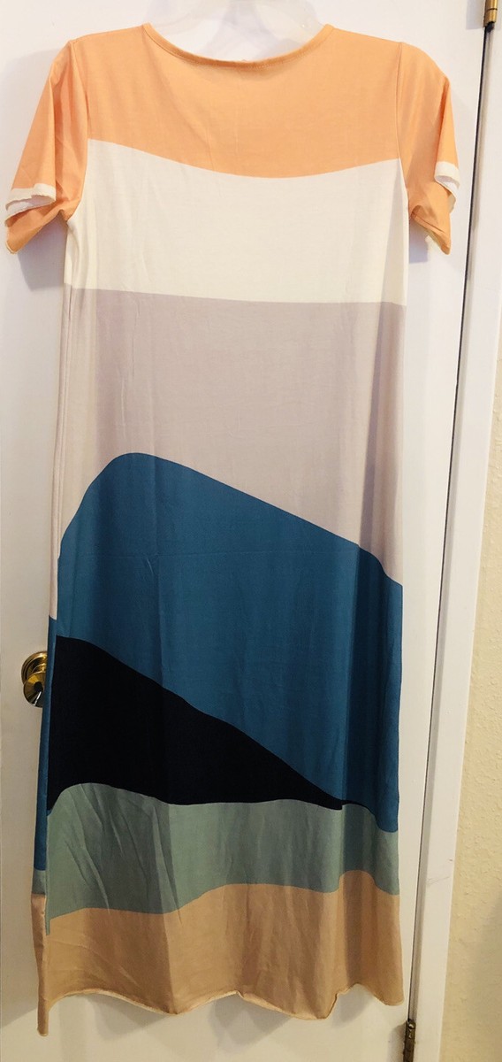 Color Block Jersey Maxi Dress short sleeves vertical & diagonal stripes knit S | eBay Color Block Jersey Maxi Dress short sleeves vertical & diagonal stripes knit S | eBay