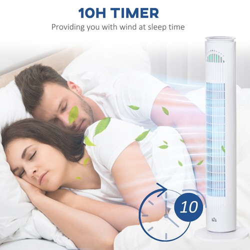 Tower Fan, 3 Speed 3 Mode, Timer, Oscillation Remote White Fan - Picture 7 of 9