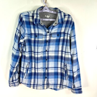 LL Bean Buffalo Plaid Fleece Lined Shacket Jacket Womens Size S