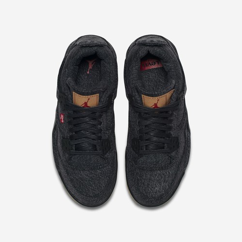 Air Jordan x Levi's 4 Retro NRG BG AQ9103-001 gomma denim nero Jean IV QS OG GS - Foto 2 di 6
