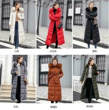 Parka donna lungo piumino cotone cappotto giacca con cappuccio outwear slim fit colletto OL