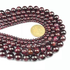 Natural Gemstone Dark Red Garnet Round Loose Beads Jewelry Making 4 6 8 10 12mm