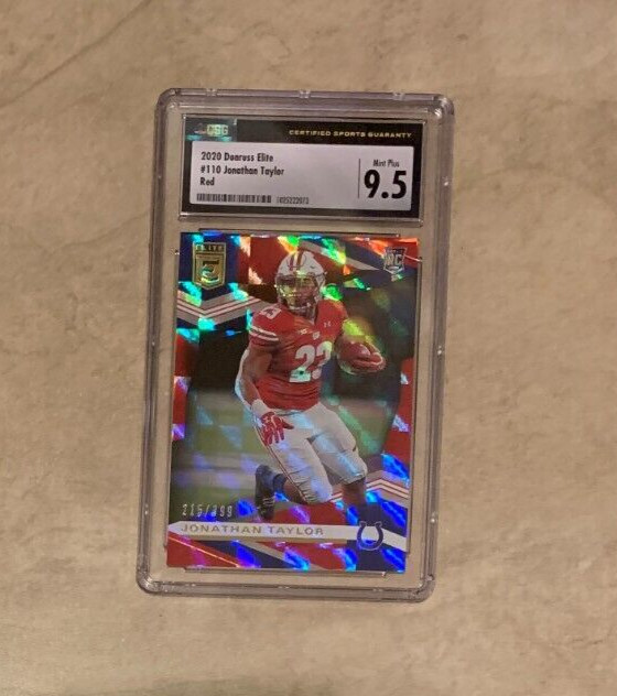2020 Jonathan Taylor Donruss Elite #110 Red #215/399  Graded CSG 9.5 NM+