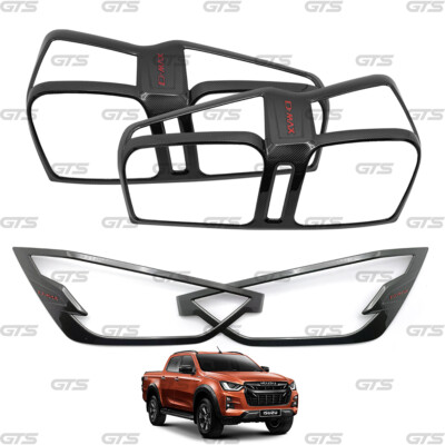 For Isuzu D-Max V-Cross 2020 21 Carbon Set Head Light Tail Lamp Matt Cover