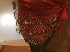  1 Hip Scarf Wrap/Coin Skirt for Belly or Zumba Dancing  7 Colors 