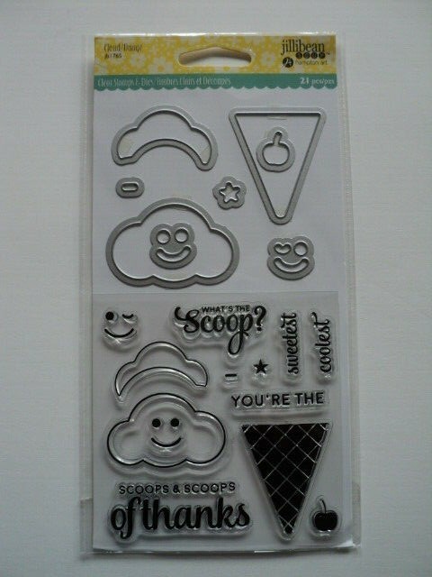 HAMPTON ART JILLIBEAN SOUP STAMP & DIE SET 'ICE CREAM' JB1765 BNIP *LOOK*