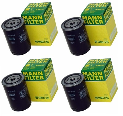 Set of 4 Engine Oil Filters Spin On Mann W 940/25 For Audi 4000 VW Golf Jetta