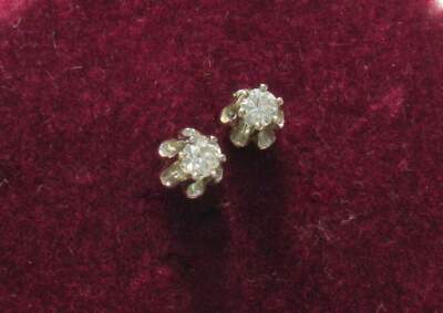 Diamond Earring Studs - almost 1/4 Carat (0.20 tcw) -14k Solid white GOLD -NEW 