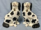 New ListingAntique Staffordshire Spaniels King Charles Black White 12” 19th c. England