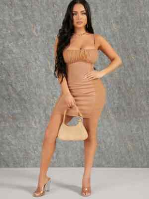 mesh dress code Lace Up Backless Ruched Mesh Panel Dress. Code/360
