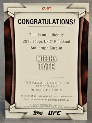 2013 Topps UFC Knockout Autographs #KA-MT Miesha Tate 58/209 - Picture 2 of 4