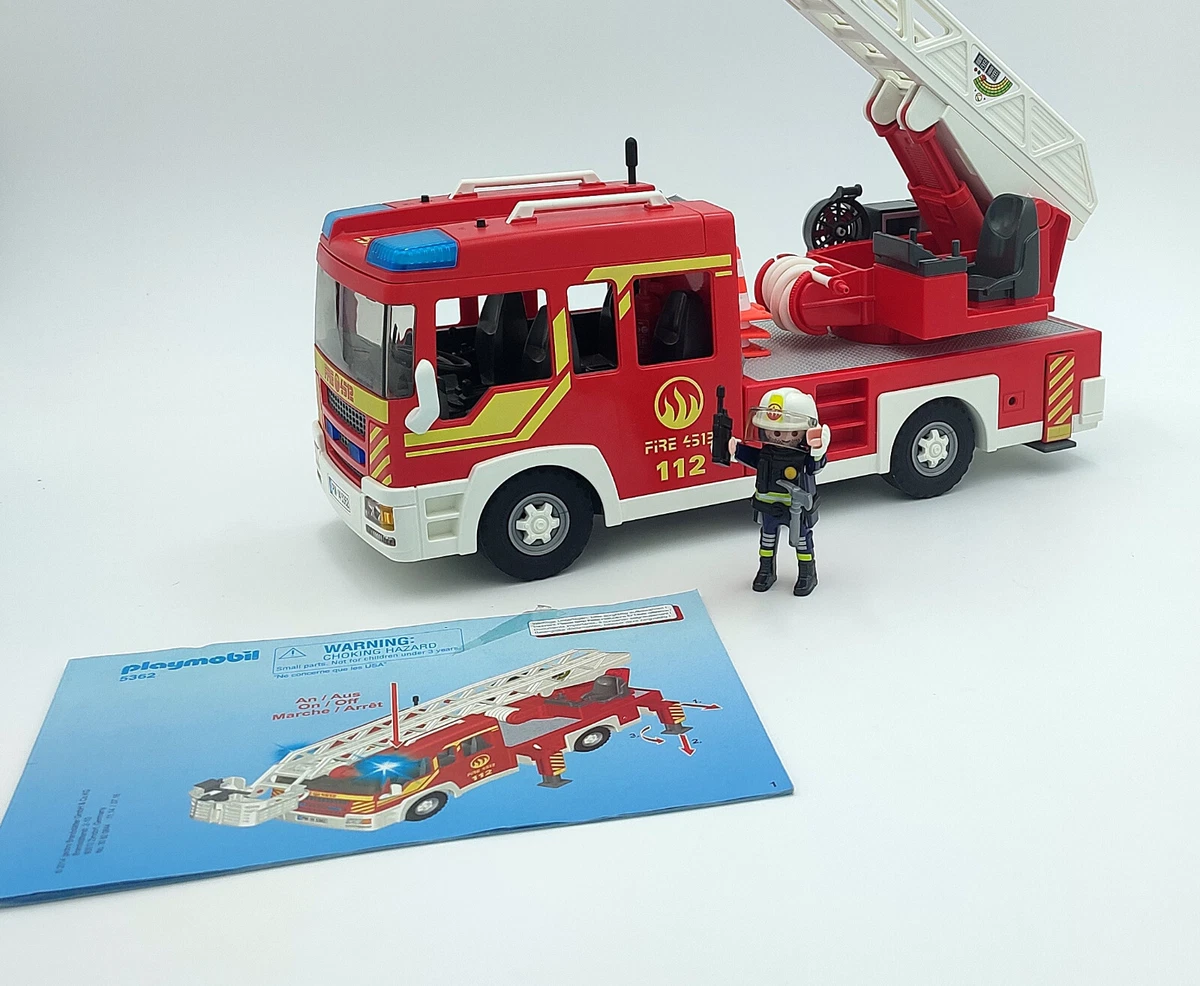 PLAYMOBIL CITY ACTION FIRE TRUCK 5362 with Swivel Ladder and Siren