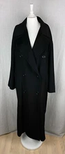 Ing. Loro Piana & C. Vintage Genny Italy Black Wool & Cashmere Long Coat 44 IT
