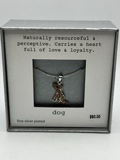 Rhinestone Dog Necklace 18  Chain Silver Plated New In Box