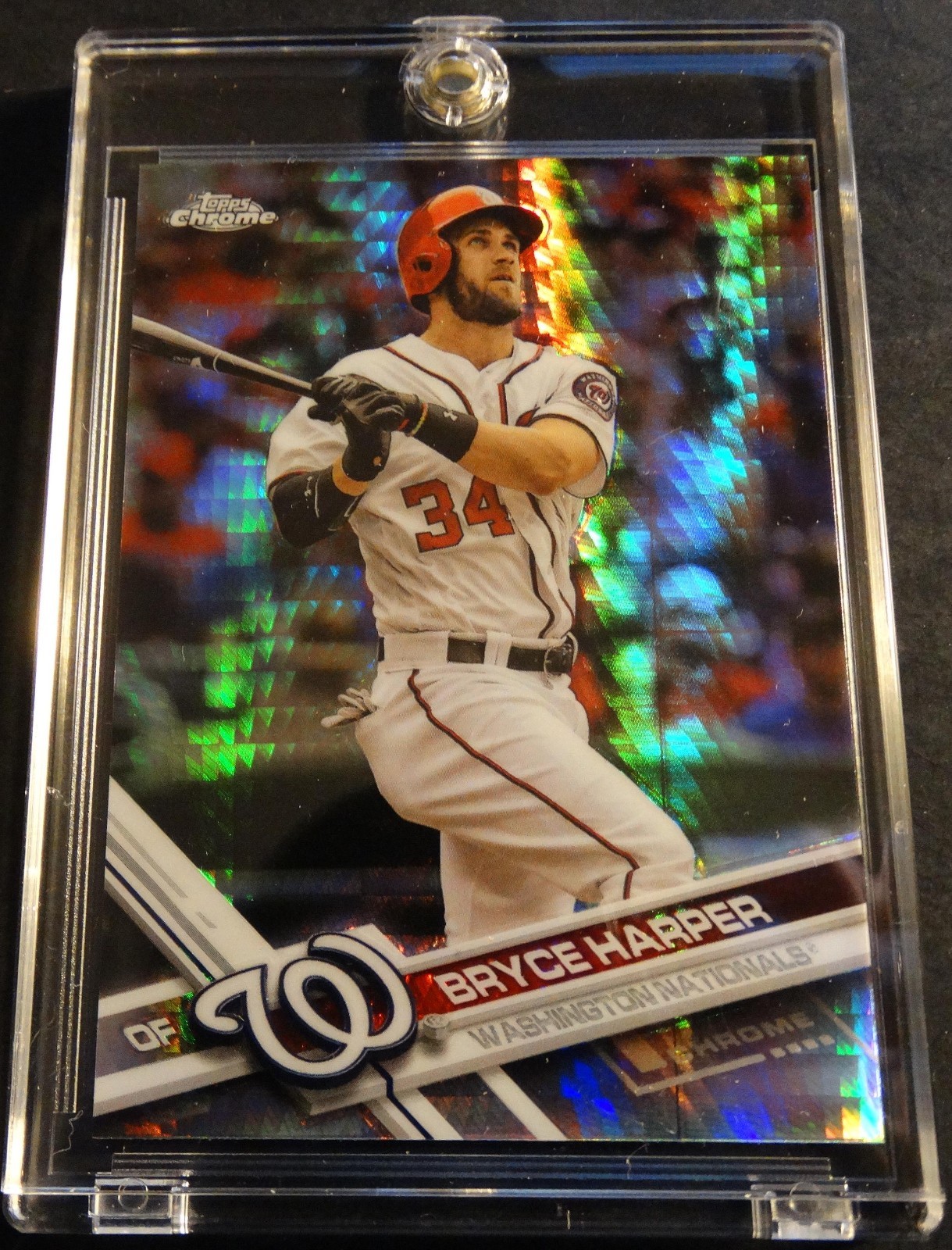 2017 BRYCE HARPER TOPPS CHROME PRISM REFRACTOR #48 NATIONALS  (718)