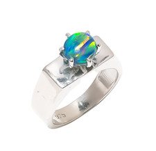 Genuine Fire Opal Ring 925Sterling Silver Ring For Women Mother Ring Dainty Gift