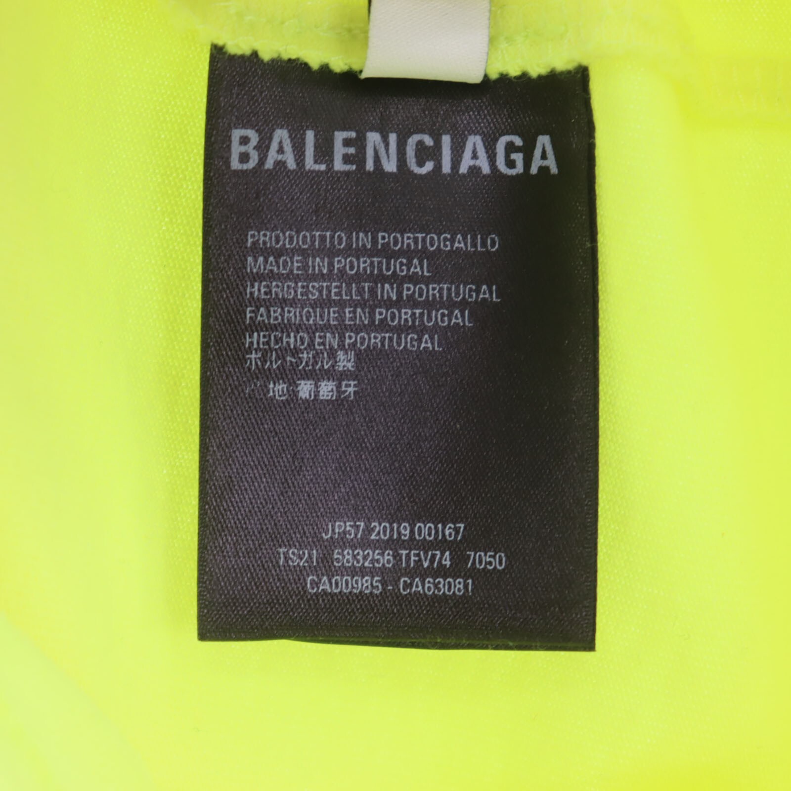 BALENCIAGA Short Sleeve T-shirt Tops XS Fluorescent Yellow #AH677 S thumbnail 11