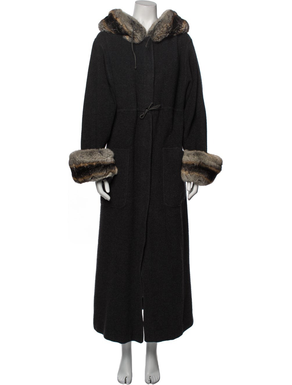 FENDI Cashmere Coat With Hood & Chinchilla Fur Trim S… Gem