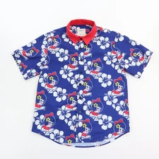 Route One Apparel Utz Potato Chips Hawaiian Shirt Men's Small Floral Blue Summer