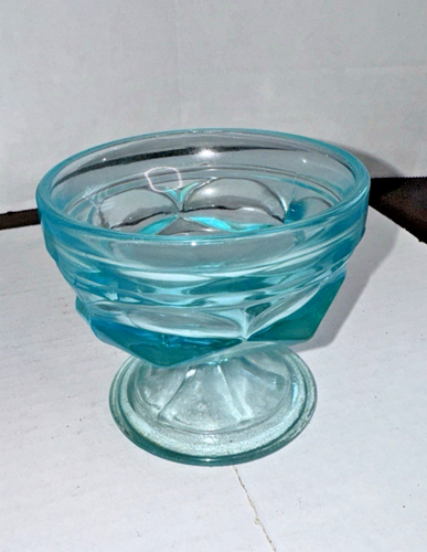 4 Fairfield Light Blue Low Sherbet Glasses Dessert Cups Collectible Glass - Picture 4 of 10