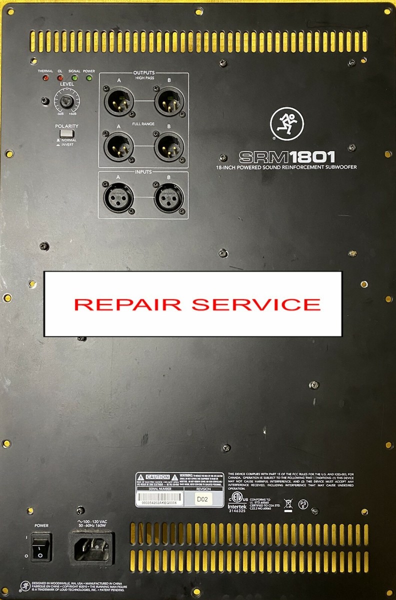 Mackie SRM1801 Powered Subwoofer Amp Module *** REPAIR SERVICE ***