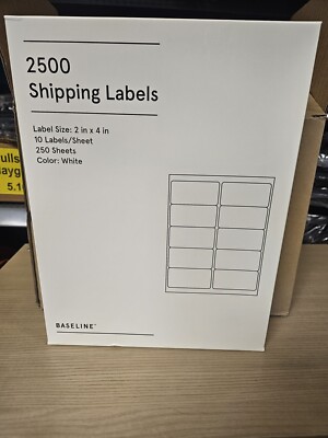  Baseline Mailing Labels 2500 BL58261- 2 Inches X 4 Inches 