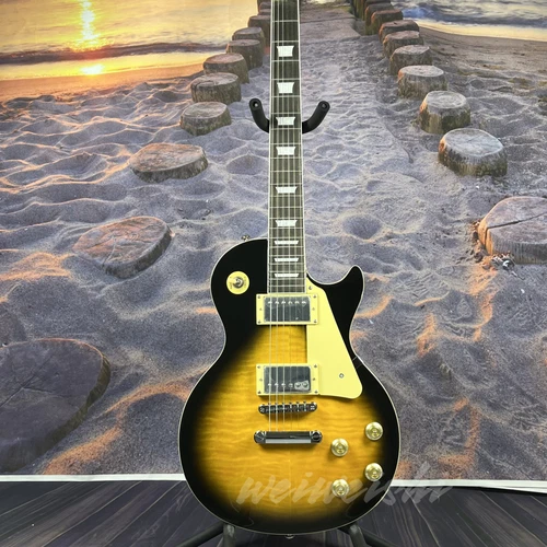 H Custom Shop Sunburst electric guitar chrome hardware yellow back ship quickly