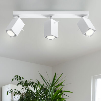 Decken Strahler Lampe Spot Leuchte Leiste Ess Zimmer Licht-Schiene verstellbar