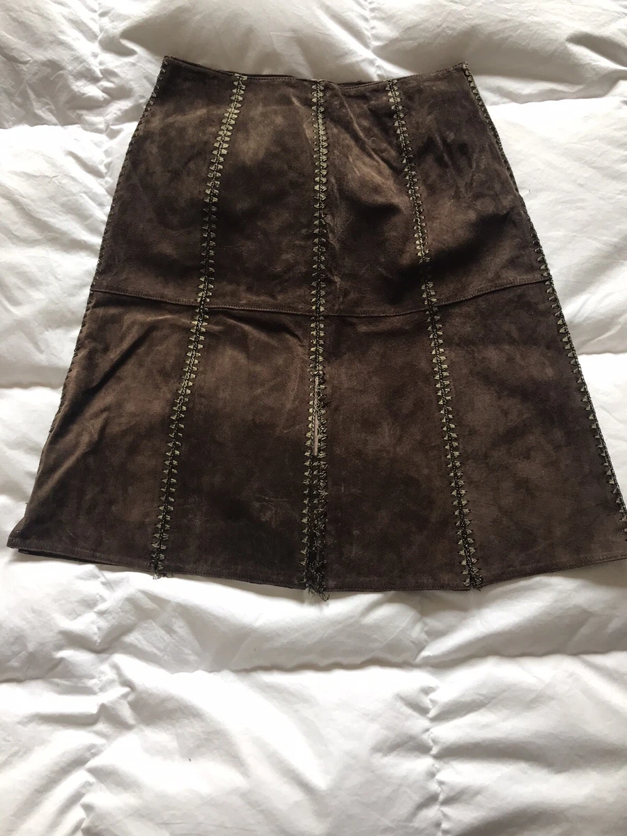 Klandestine Gonna In Pelle Scamosciata Taglia M colore Marrone eBay