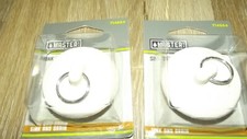 Sink Stopper with Metal Ring, White, Rubber, 1 to 1-3/8" Drains 2PK H34