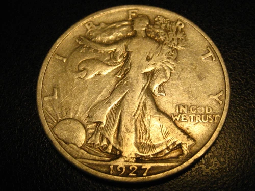 1927-S 90% Silver Walking Liberty Half Dollar Fine +^^^^^
