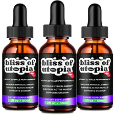 (3 Pack) Bliss of Utopia Drops, Maximum Strength Performance for Men Drops