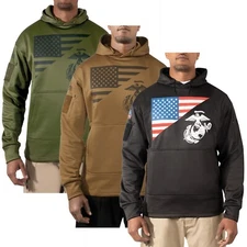 Men's US Flag USMC Logo CCW Hoodie Rothco Tactical Sweatshirt