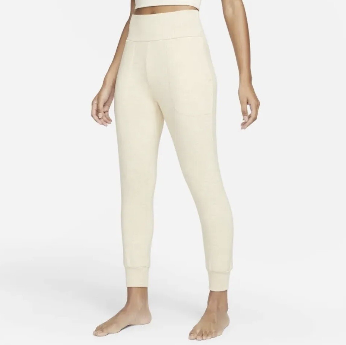 Nike Sportswear Yoga Flow 7/8 Slim Fit Pants (Oatmeal) LARGE Women's DB4480-141 | eBay