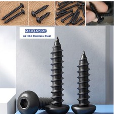 M3 M4 M5 M6 Button Head Allen Hex Self Tapping Screws Black 12.9