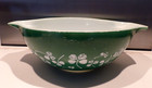 Vintage JAJ Pyrex  Large Green Cinderella Bowl  13" Shamrock Pattern