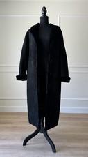 Blue Duck Usa Genuine Shearling Long Coat Sheepskin Black Women’s Sz Pl