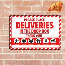 Package Delivery Aluminum Metal Sign for House Front Door 12x8 Inch