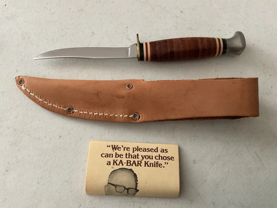 VINTAGE KABAR 1224 USA FIXED BLADE, ORIGINAL BOX, LEATHER SHEATH, PAPERS MINT - Image 3 of 4