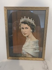 Vintage Queen Elizabeth II Framed Portrait Pr...